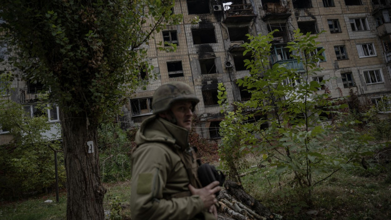 soldat ucrainean în Avdiivka