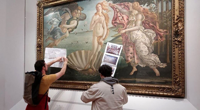 Environmental Blitz at the Uffizi Gallery in Florence, Italy - 13 Feb 2024