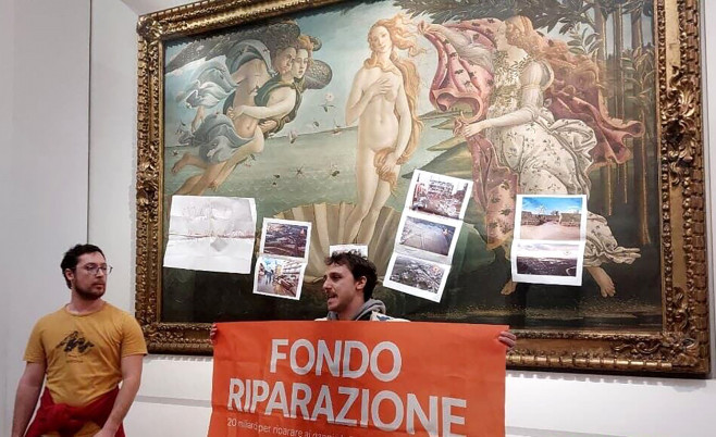 Environmental Blitz at the Uffizi Gallery in Florence, Italy - 13 Feb 2024