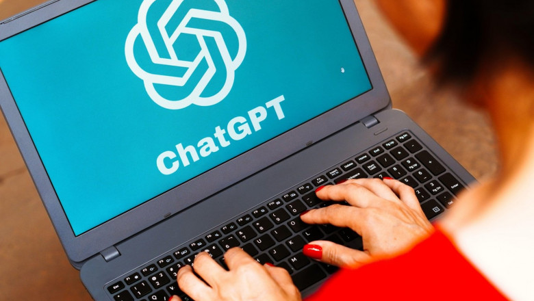 In this photo illustration, the ChatGPT logo is displayed on a notebook screen.