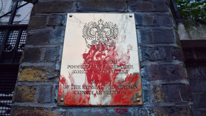 Alexei Navalny Vigil Outside The Russian Embassy In London - 16 Feb 2024