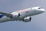 SINGAPORE, SINGAPORE - FEBRUARY 18: China s self-developed passenger jet C919 performs a rehearsal flight during a previ