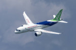 SINGAPORE, SINGAPORE - FEBRUARY 18: China s self-developed passenger jet C919 performs a rehearsal flight during a previ