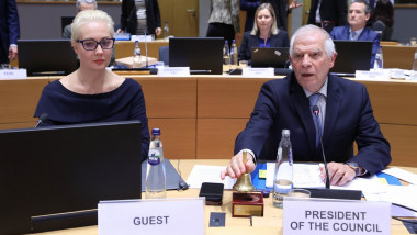 Belgium, Brussels: Foreign Affairs Council EU High Representative for Foreign Affairs and Security Policy Josep Borrell Fontelles meets Yulia Navalnaya wife of Alexei Navalny