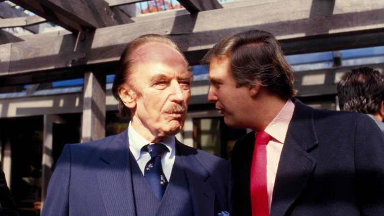 Fred Trump and Donald Trump at Wollman Rink in Central Park