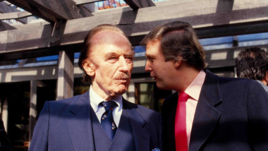 Fred Trump and Donald Trump at Wollman Rink in Central Park