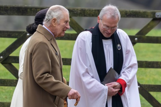 King Charles And Queen Camilla At The Morning Service At St Mary Magdalene Church In Sandringham, Norfolk, On Sunday Morning - 11th Feb 2024