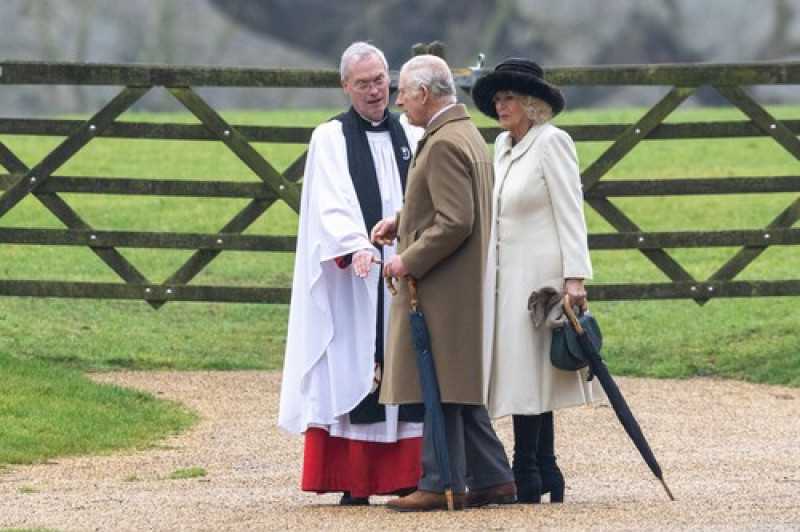 King Charles And Queen Camilla At The Morning Service At St Mary Magdalene Church In Sandringham, Norfolk, On Sunday Morning - 11th Feb 2024