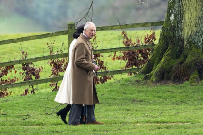 King Charles And Queen Camilla At The Morning Service At St Mary Magdalene Church In Sandringham, Norfolk, On Sunday Morning - 11th Feb 2024