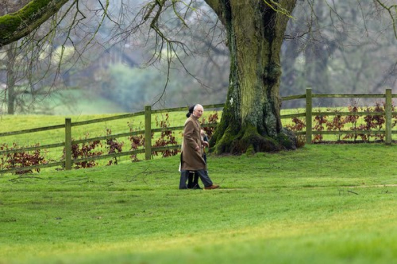 King Charles And Queen Camilla At The Morning Service At St Mary Magdalene Church In Sandringham, Norfolk, On Sunday Morning - 11th Feb 2024