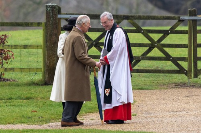 King Charles And Queen Camilla At The Morning Service At St Mary Magdalene Church In Sandringham, Norfolk, On Sunday Morning - 11th Feb 2024