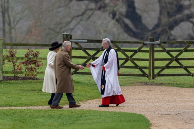 King Charles And Queen Camilla At The Morning Service At St Mary Magdalene Church In Sandringham, Norfolk, On Sunday Morning - 11th Feb 2024