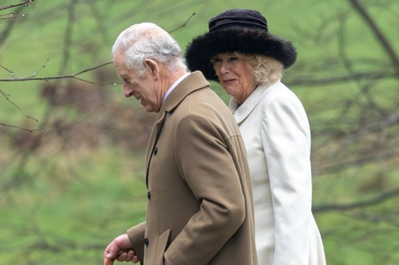 King Charles And Queen Camilla At The Morning Service At St Mary Magdalene Church In Sandringham, Norfolk, On Sunday Morning - 11th Feb 2024