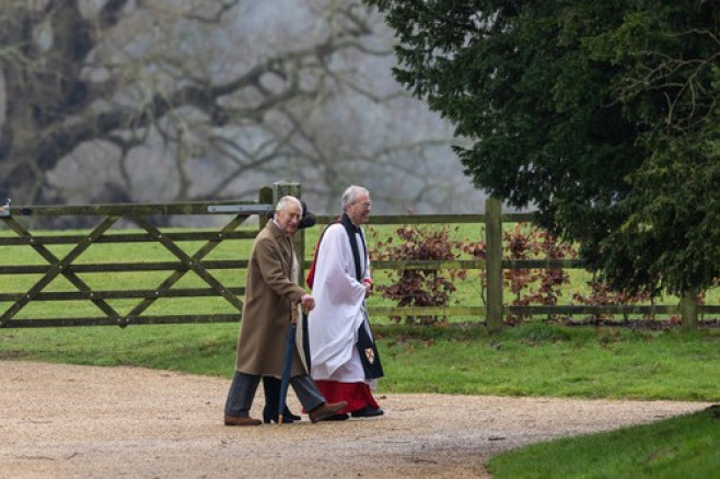 King Charles And Queen Camilla At The Morning Service At St Mary Magdalene Church In Sandringham, Norfolk, On Sunday Morning - 11th Feb 2024