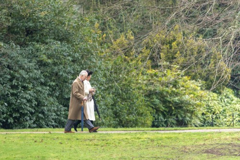 King Charles And Queen Camilla At The Morning Service At St Mary Magdalene Church In Sandringham, Norfolk, On Sunday Morning - 11th Feb 2024