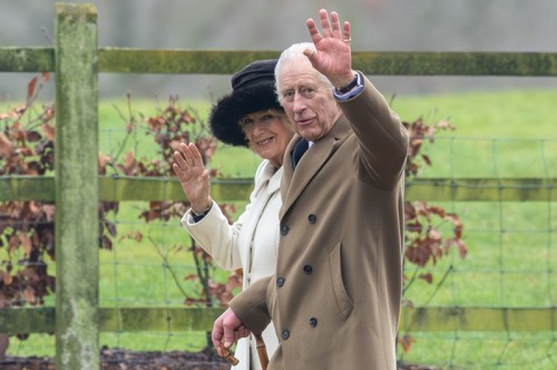 King Charles And Queen Camilla At The Morning Service At St Mary Magdalene Church In Sandringham, Norfolk, On Sunday Morning - 11th Feb 2024