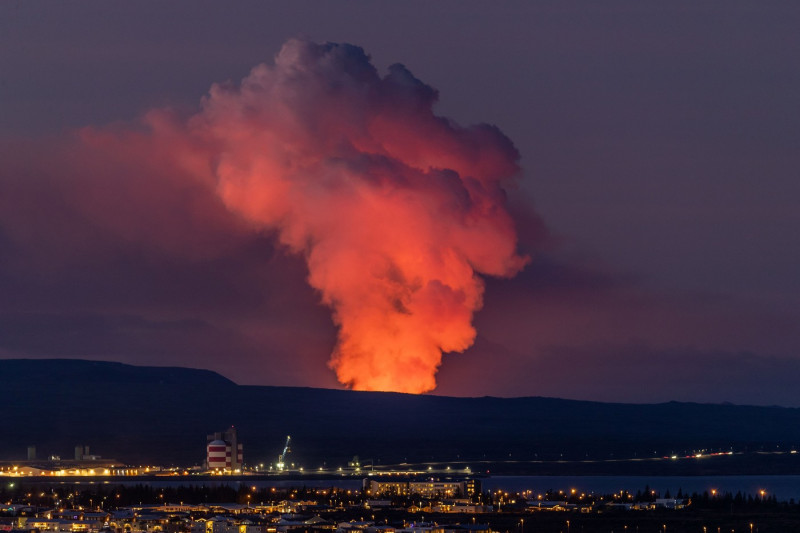 New Volcanic Eruption Started On The Reykjanes Peninsula, Reykjavik, Iceland - 14 Jan 2024