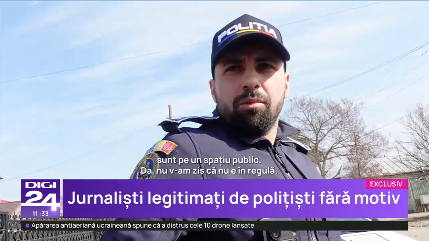 Dialog halucinant. Jurnaliști Digi24, legitimați de polițiști pentru că filmează pe domeniul public. „Sunteți suspecți” VIDEO