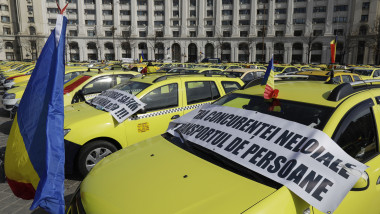 taximetristii protesteaza in bucuresti