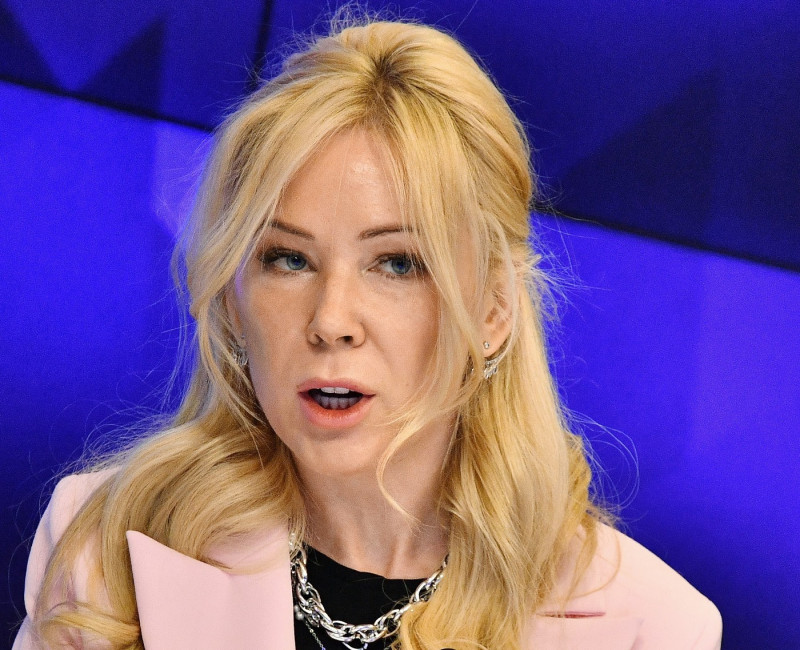 Head of the Safe Internet League Ekaterina Mizulina during a press conference, during which the results of the League's work were announced and the results of three years of activity in the Civic Chamber of Russia were summed up.