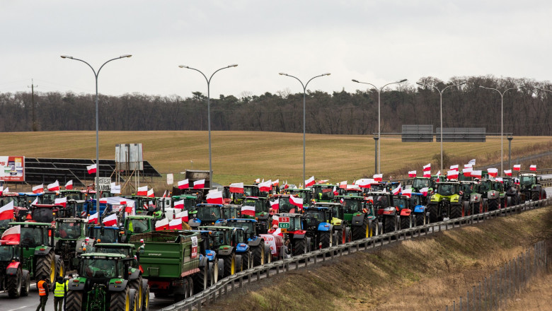 Protest al fermierilor din Polonia.