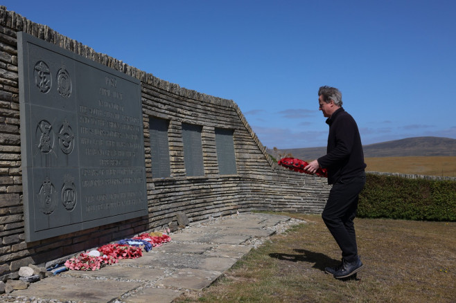 Foreign Secretary David Cameron visits the Falkland Islands