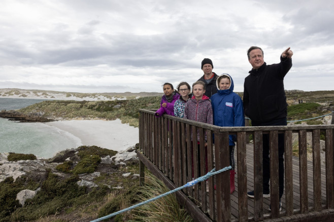 Foreign Secretary David Cameron visits the Falkland Islands