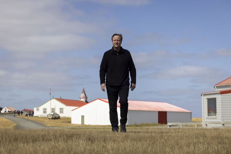 Foreign Secretary David Cameron visits the Falkland Islands