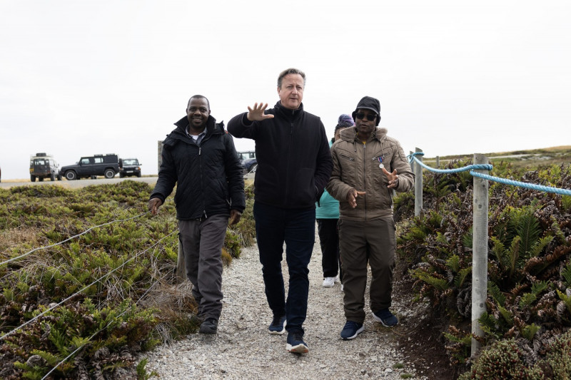 Foreign Secretary David Cameron visits the Falkland Islands