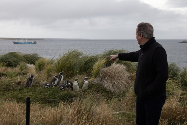 Foreign Secretary David Cameron visits the Falkland Islands