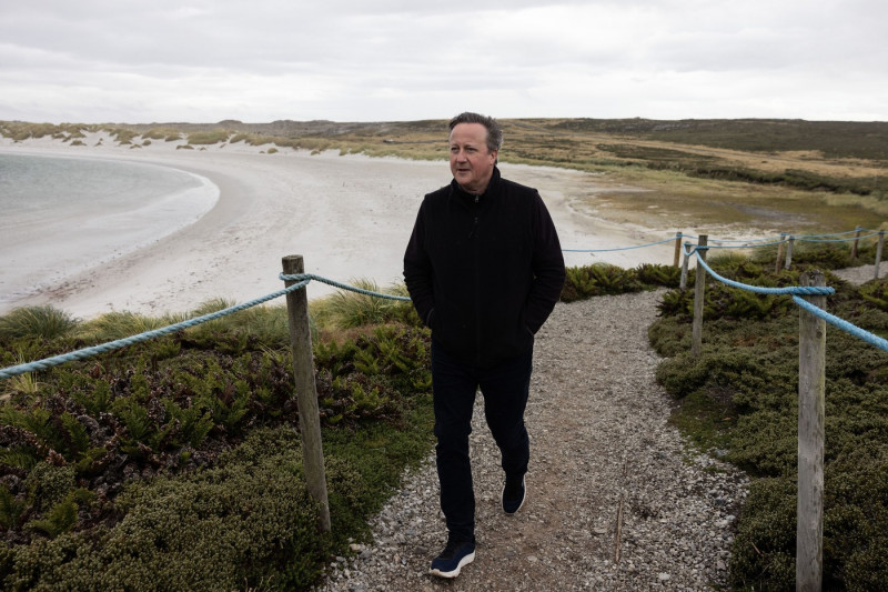 Foreign Secretary David Cameron visits the Falkland Islands