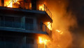 Un bloc înalt de locuințe din orașul spaniol Valencia a fost cuprins de un incendiu de proporții.
