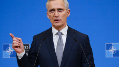 Brussels, Belgium. 15th Feb, 2024. NATO Secretary General Jens Stoltenberg at a press conference following a meeting of NATO Defence ministers at the NATO headquarters in Brussels, Belgium on February 15, 2024. Credit: ALEXANDROS MICHAILIDIS/Alamy Live Ne