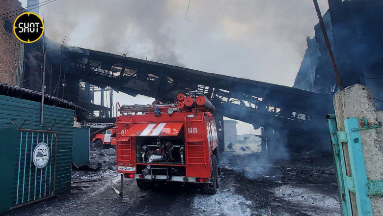 masina de pompieri la o centrala din rusia unde a avut loc o explozie