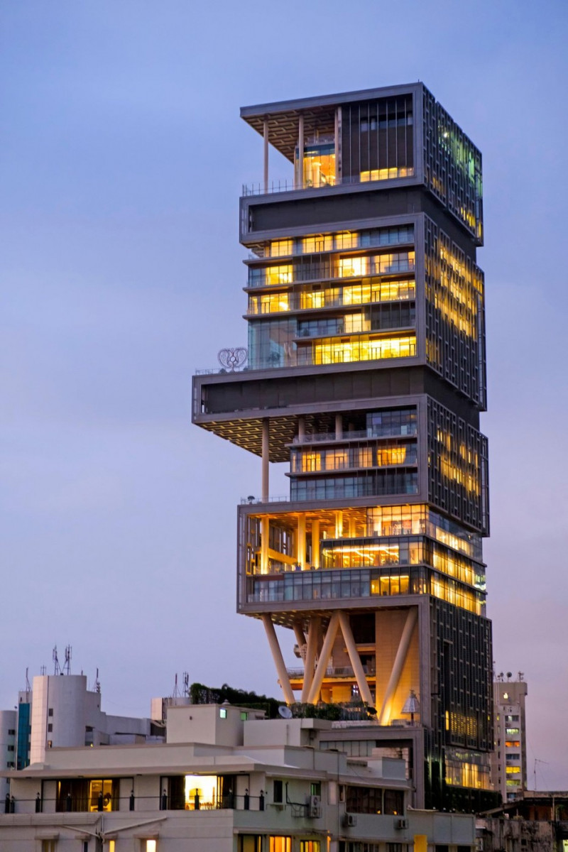 Mukesh Ambani owned Antilla/Antilia - the world's most expensive private residence, in Mumbai