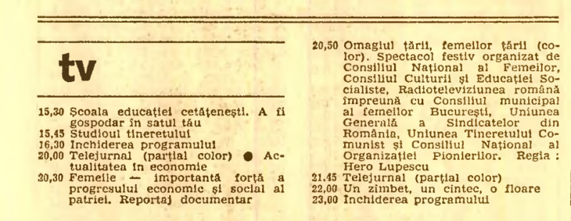 program tv 8 martie