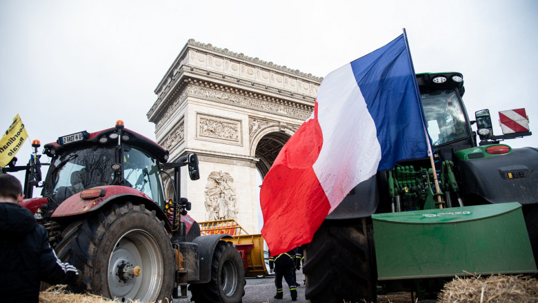 Farmers Block The Champs Elysees - Paris, France - 01 Mar 2024