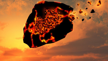 Meteorit la intrarea în atmosferă - ilustrație grafică.