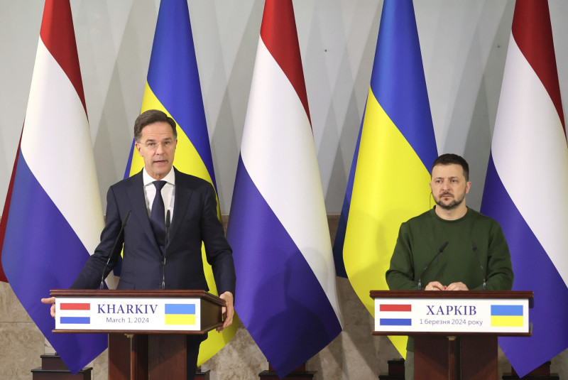 Ukraine: News conference of Volodymyr Zelenskyy and Mark Rutte in Kharkiv