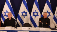 netanyahu și gantz la o conferință de presă