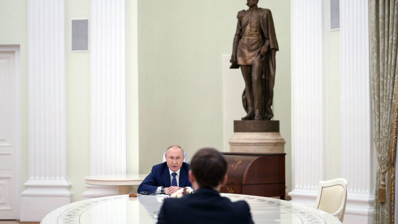 Russia France Leaders Meeting, Moscow, Russia - 07 Feb 2022