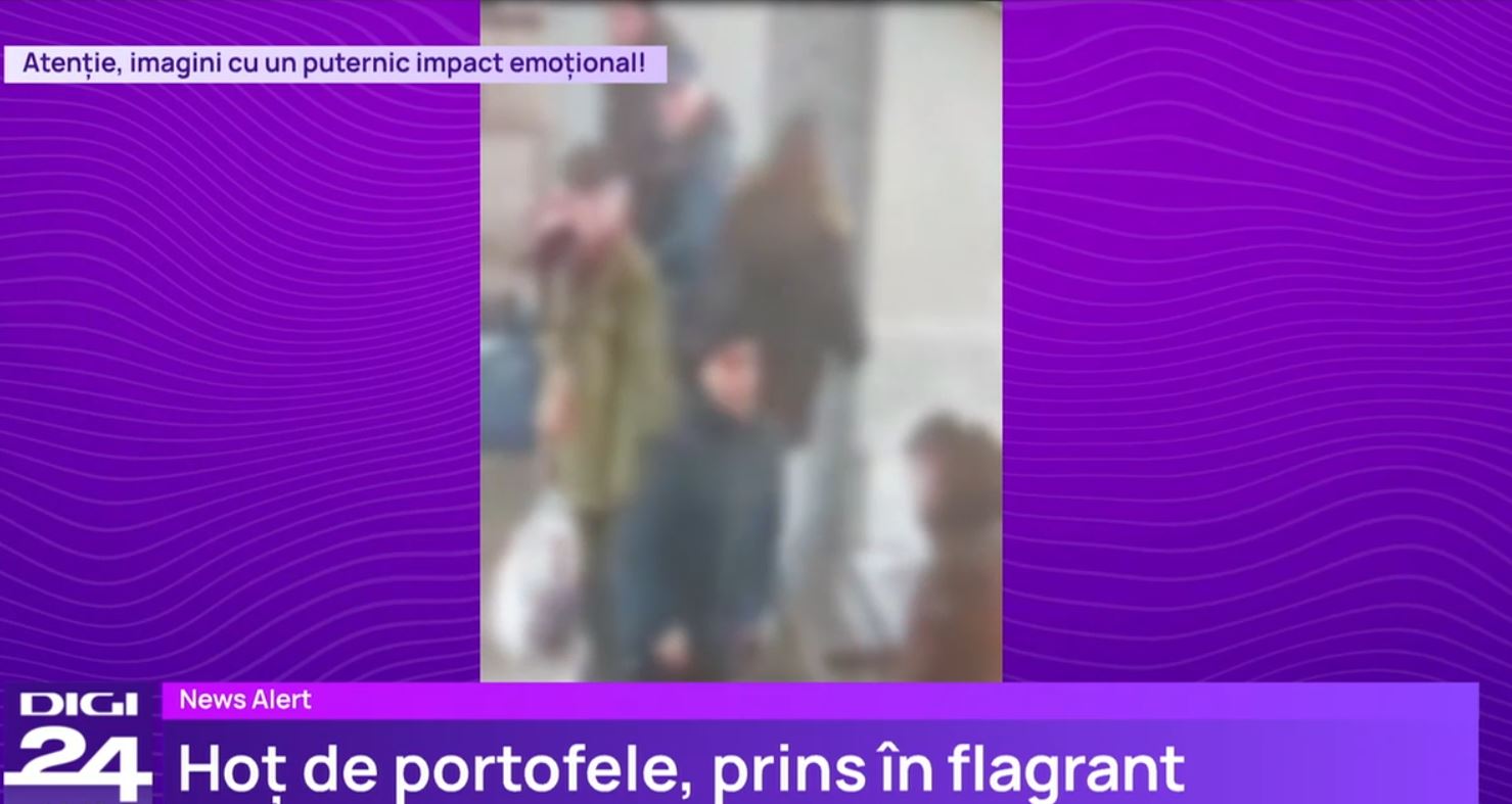 VIDEO Un hoț de portofele a fost prins în flagrant de polițiști, în București