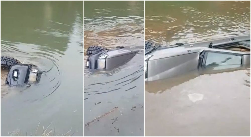 Doi copii de 14 și 17 ani au ajuns cu mașina în lac. Au reușit să iasă la timp, au mers acasă și nu au spus nimănui nimic