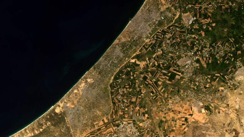 The Gaza Strip, a self-governing Palestinian territory seen from space - contains modified Copernicus Sentinel Data (2019)