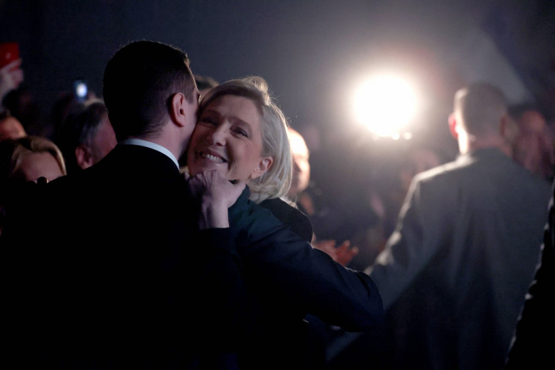 Marseille : Marine Le Pen and Jordan Bardella arrive at meeting RN s campaign European elections