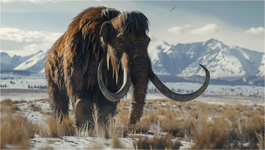 ilustrație cu un mamut