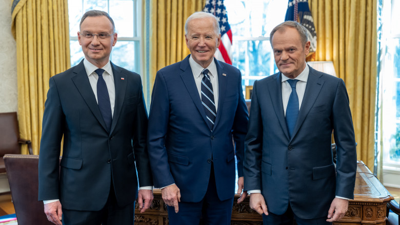 Biden în Biroul Oval alături de Duda și Tusk