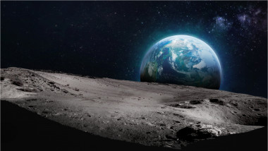Pământul văzut de pe suprafața Lunii