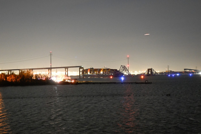 Francis Scott Key Bridge in US collapses after cargo ship collision