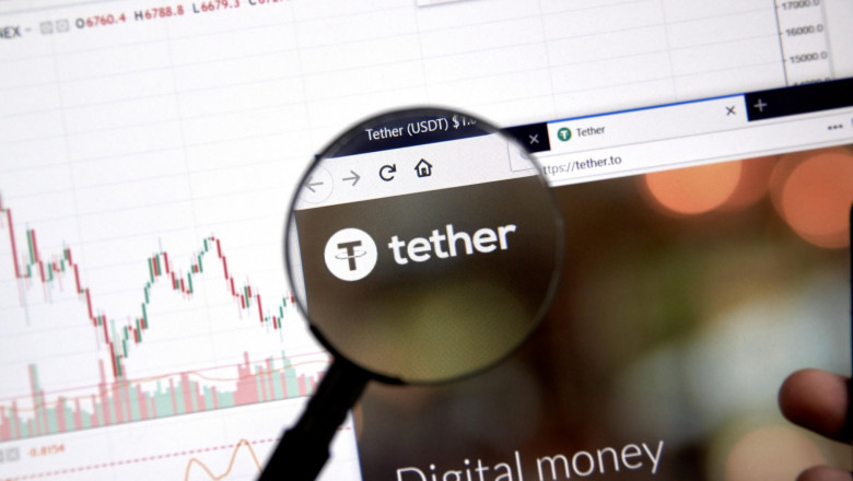 MONTREAL, CANADA - JUNE 20, 2018: Tether crypto currency home page. Cryptocurrency is a digital currency in which encryption techniques are used to ge